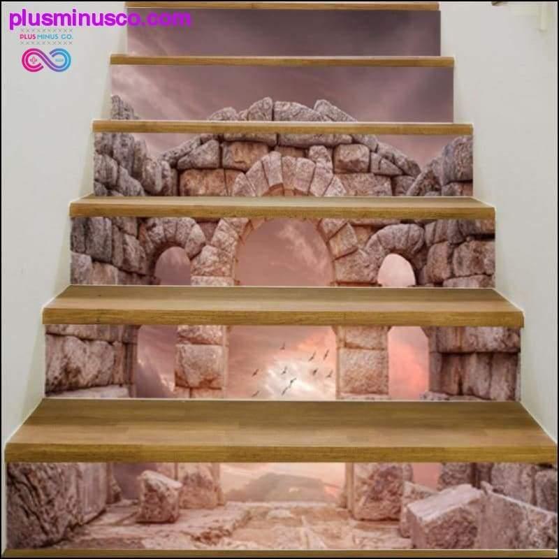 13pcs Stone Pillar Home Stair Stickers Vinyl Scenery - plusminusco.com