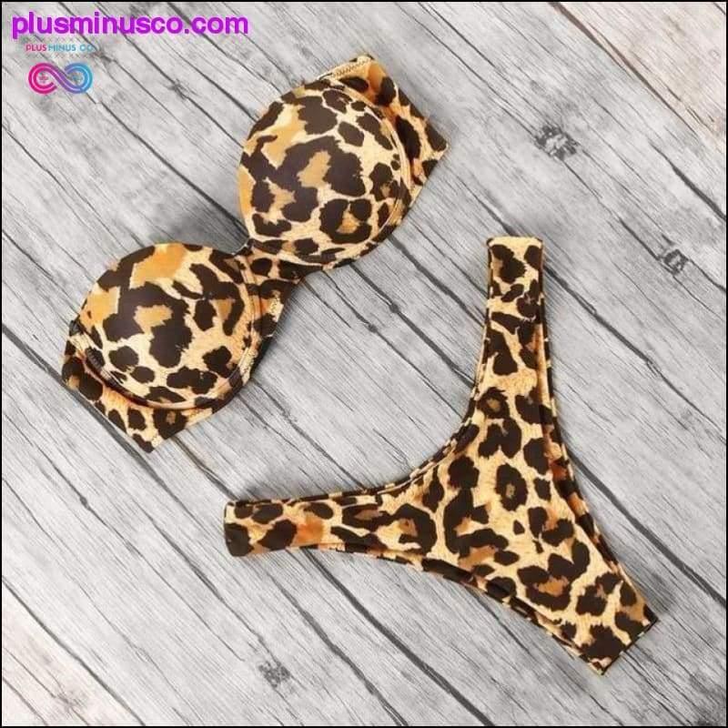 Animal Print Leopard Bikini Push Up Swimsuit Sexy Women - plusminusco.com