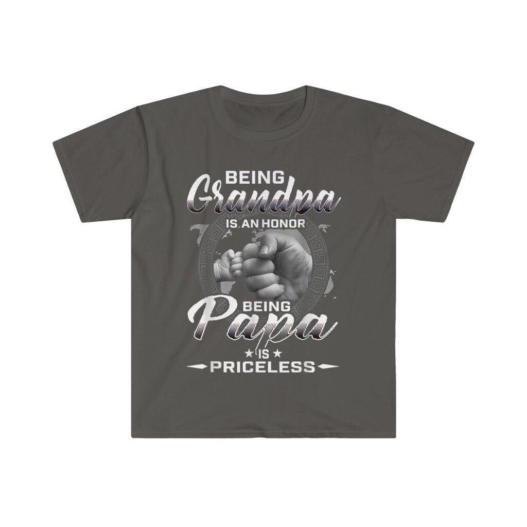 Being Grandpa Is An Honor Being Papa Is Priceless Father T-Shirts, Father&#39;s day gift, Dads T Shirt, Grandpas T-Shirt, Gift For Dad - plusminusco.com