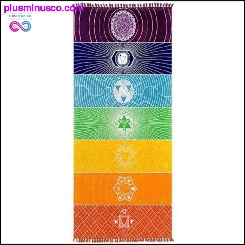Bohemia India Mandala Blanket 7 Chakra Rainbow Stripes - plusminusco.com