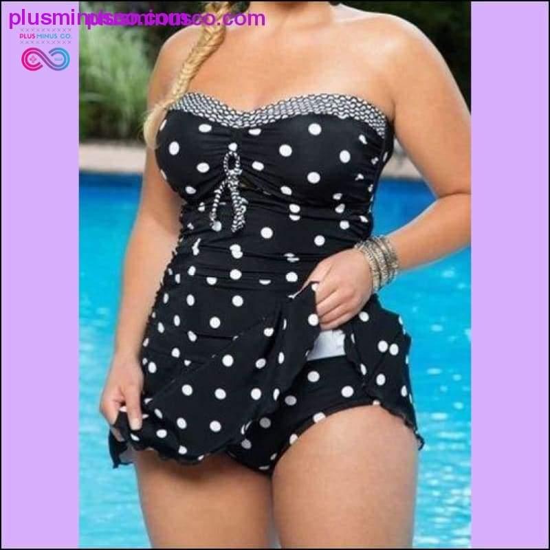 Dots Print Brazilian Monokini Skirt Swimsuit - plusminusco.com