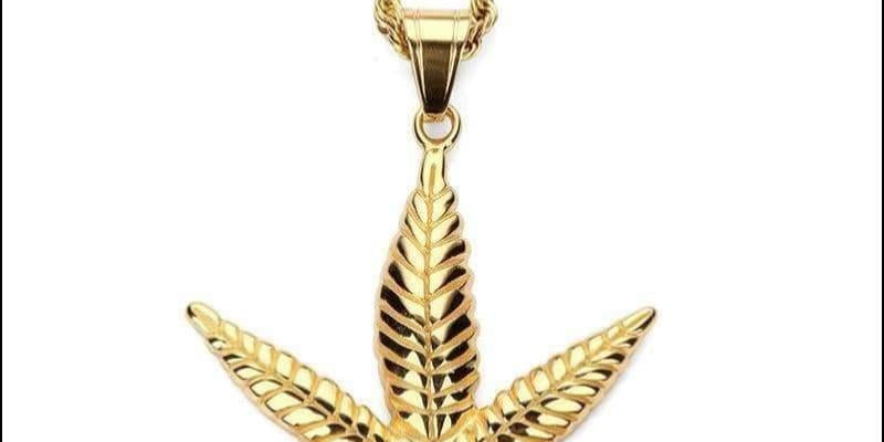 Gold Plated Hemp Leaf Necklace - plusminusco.com