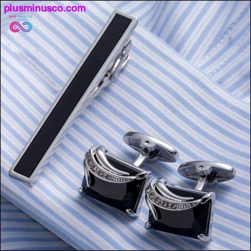 High Quality Onyx Cuff Links And Tie Clip Pin - plusminusco.com
