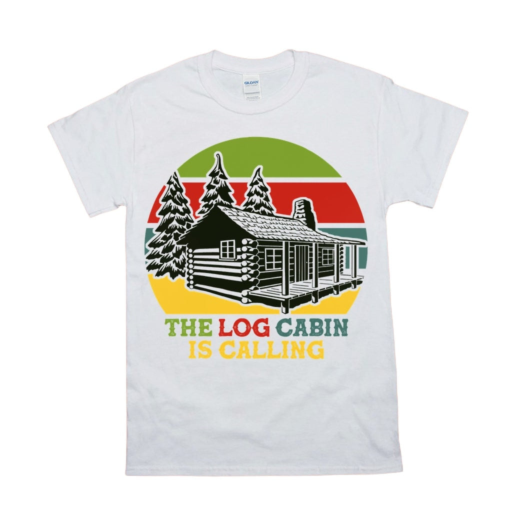The Log Cabin Is Calling | Retro Sunset ,Cabin Fever| Climbing | Hiking | Camping | Outdoors  Camper | Log Cabin |Cabin Is Calling ,Mountain - plusminusco.com