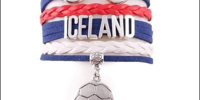 Infinity charm Iceland bracelet soccer charm leather wrap - plusminusco.com