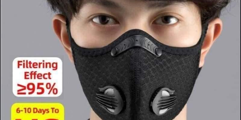 KN95, przeciwmgielna, oddychająca, pyłoszczelna maska ​​rowerowa na twarz z - plusminusco.com