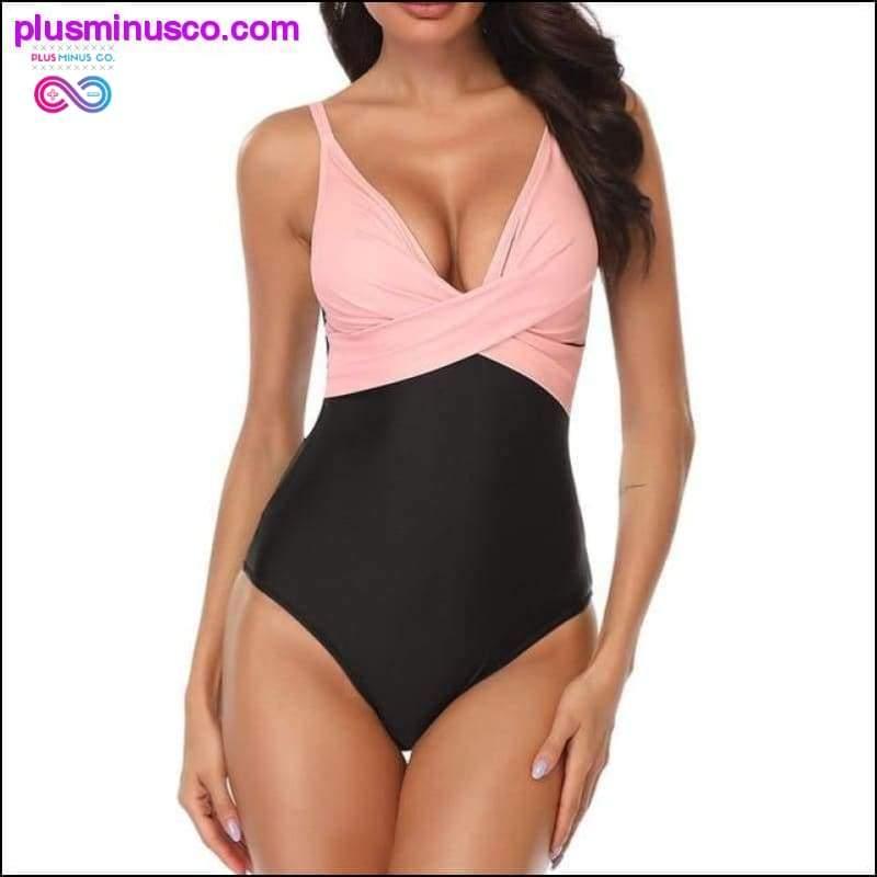 Sexy Deep V Women One Piece Plus Size Swimwear - plusminusco.com