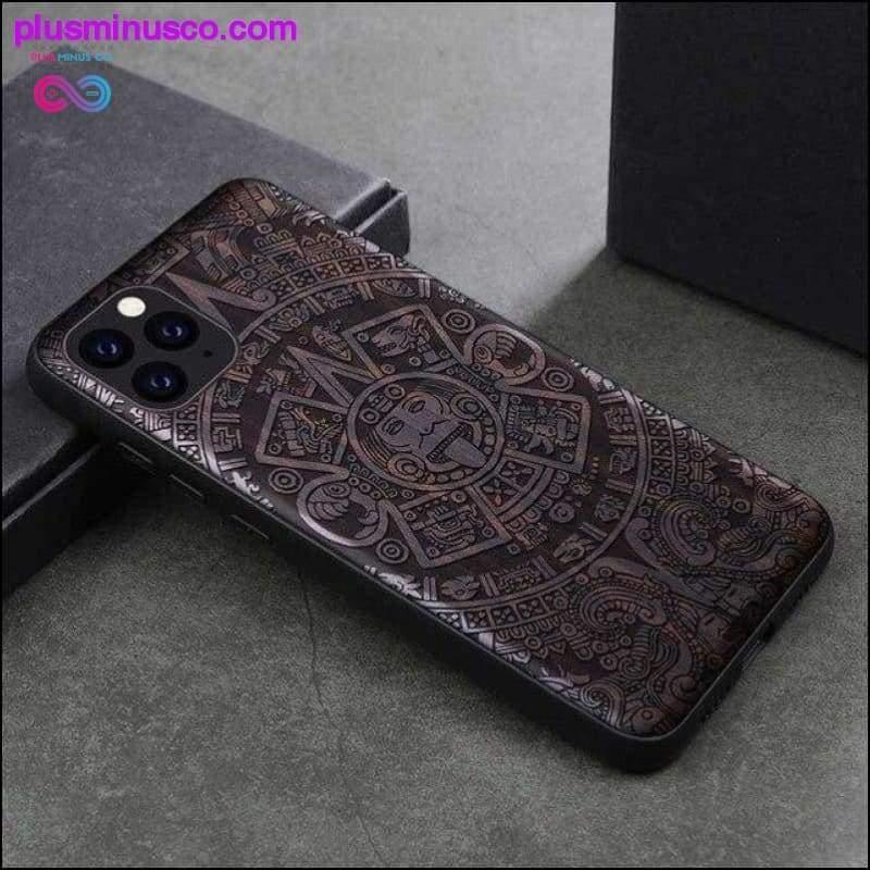 Skull Black Ebony Wood Phone Case for iPhone 11 Flower - plusminusco.com