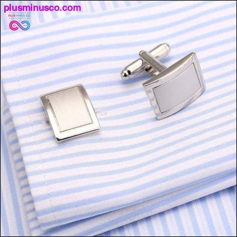 Stylish Square Cuff Links Tie Clip Set - plusminusco.com