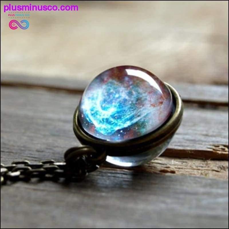 UNIVERSE IN A NECKLACE Double-sided Glass Ball Pendant Time - plusminusco.com