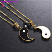 Yin Yang Pendant Necklace for Couples or BFF 2 Piece - plusminusco.com