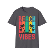 Beach Vibes Retro Vintage Gün Batımı Palmiye Ağaçları Yaz Kolsuz Tişört - plusminusco.com