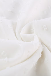 White Crochet V Neck Textured Tank Top