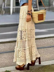 Openwork Crochet Maxi Skirt