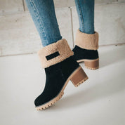 Женская обувь Снегоступы Женские зимние туфли из флока Теплые ботинки из флока Снежные сапоги Martinas