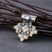 Vintage Viking Odin Raven Mjolnir Thorov čekić ogrlica