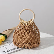 Cotton Thread Fashion Minimalist Hollow Mori Girl Woven Tote - plusminusco.com