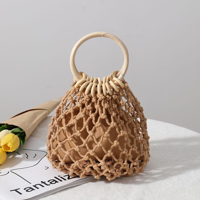 Cotton Thread Fashion Minimalist Hollow Mori Girl Woven Tote - plusminusco.com