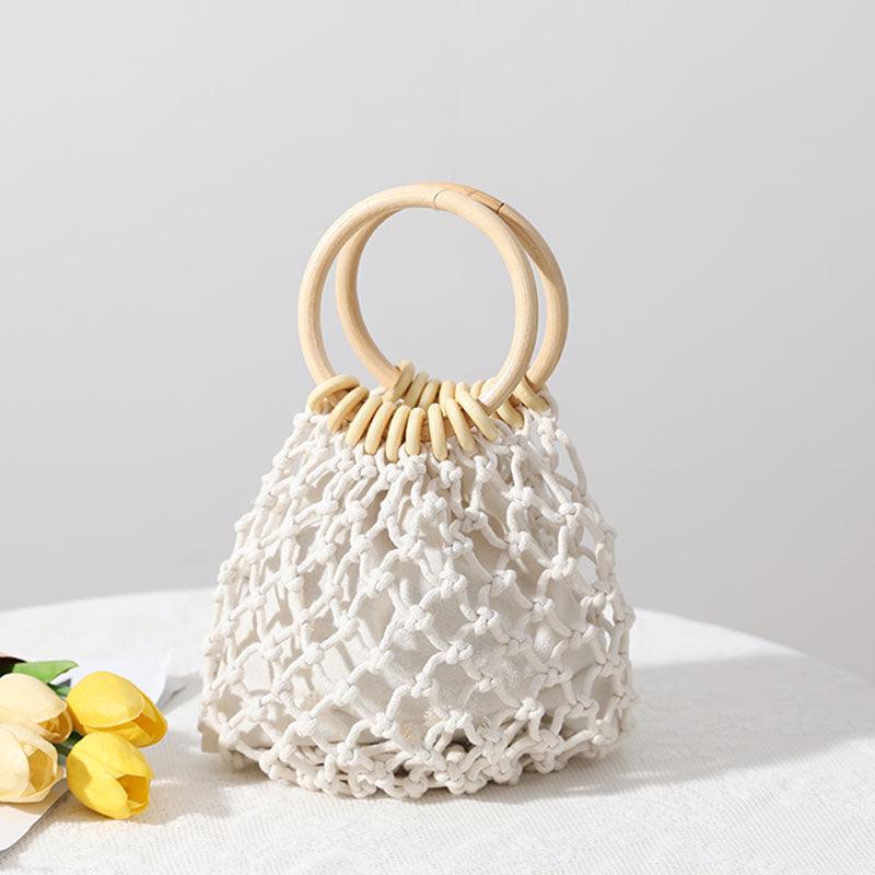 Cotton Thread Fashion Minimalist Hollow Mori Girl Woven Tote - plusminusco.com