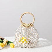 Cotton Thread Fashion Minimalist Hollow Mori Girl Woven Tote - plusminusco.com