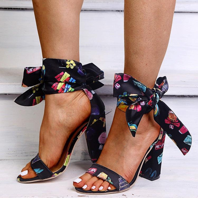 Fashion Open Toe Block Heel Sandals Women's Summer Strap Tee, tees - plusminusco.com
