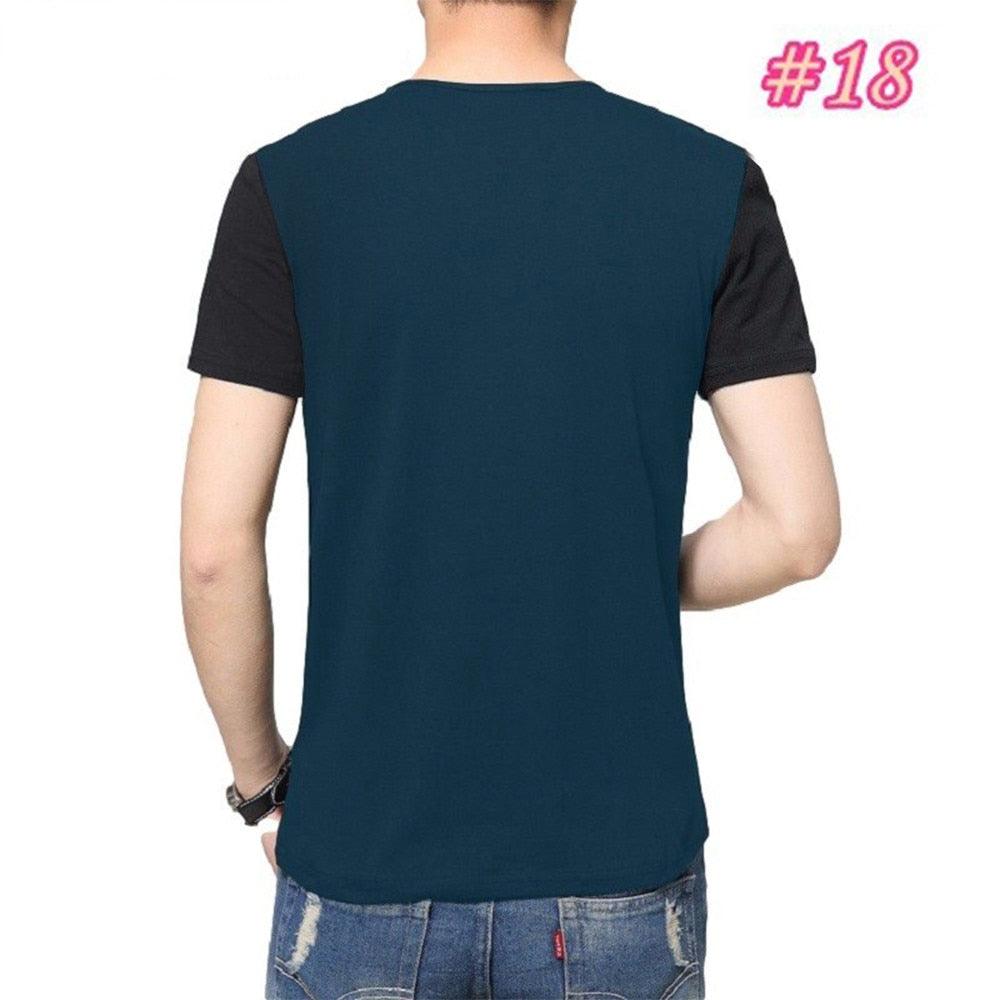 M-3XL Mens T Shirt Short Sleeve Crew Neck T-shirt Slim Fit Casual Tshirt - plusminusco.com