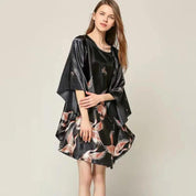 Plus Size Nightgown Sleepwear Women's Summer Nightwear Robe Lady Sexy Nightdress Silk Rayon Loose Bathrobe Gown Home Dress - plusminusco.com