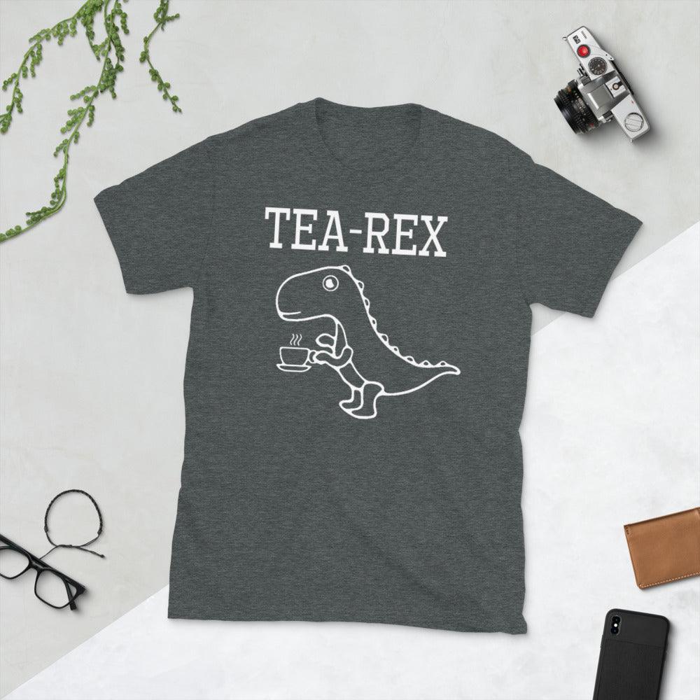 Tea rex Dinosaur Cartoon Lover Funny Cute Dino T-Shirt - plusminusco.com