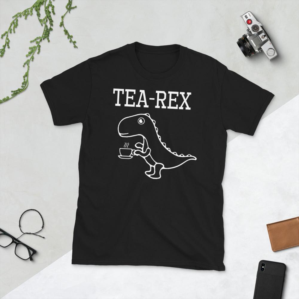 Tea rex Dinosaur Cartoon Lover Funny Cute Dino T-Shirt - plusminusco.com