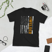 Welder Vintage American Flag Unisex Tee - plusminusco.com