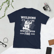 Welding its like sewing with fire Unisex Tee - plusminusco.com