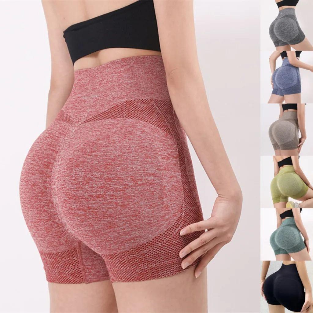 Women Yoga Shorts High Waist Workout Shorts Fitness Yoga Lift Butt Fitness Ladies Yoga Gym Running Short Pants Sportswear - plusminusco.com