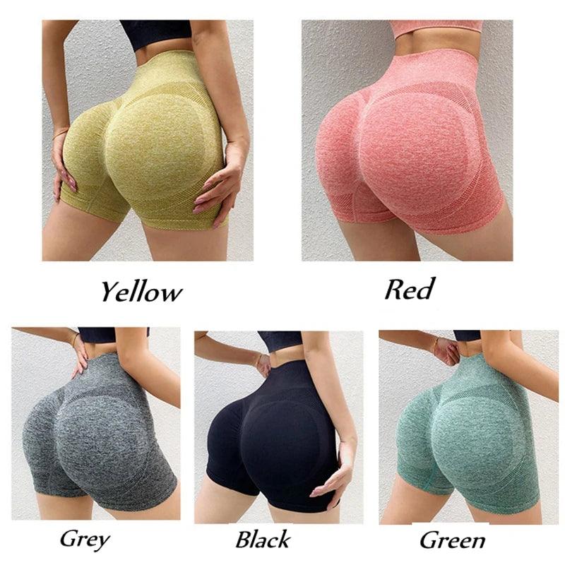 Women Yoga Shorts High Waist Workout Shorts Fitness Yoga Lift Butt Fitness Ladies Yoga Gym Running Short Pants Sportswear - plusminusco.com