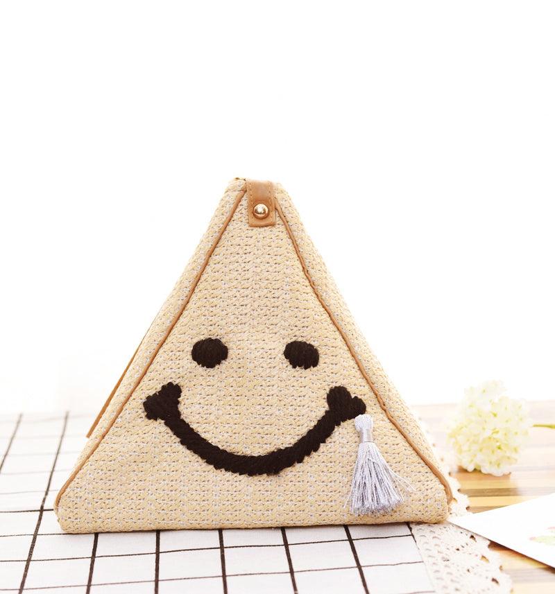 Szőtt táska szalmapánt táska Smiley Face Design - plusminusco.com