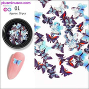 1 Box 50 Pcs Colorful Butterfly Nail Flakies Sequins Sparkle - plusminusco.com