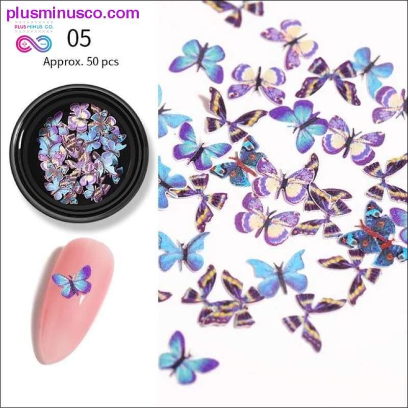 1 коробка, 50 шт., разноцветные блестящие блестки для ногтей-бабочки — plusminusco.com