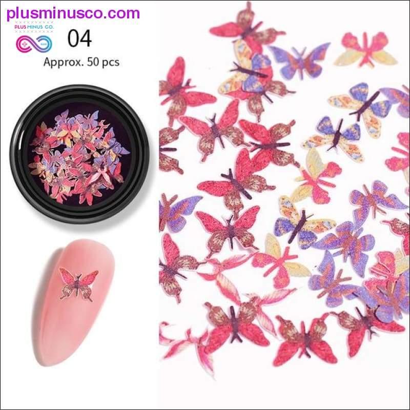 1 caja de 50 piezas de lentejuelas de uñas de mariposa de colores brillantes - plusminusco.com