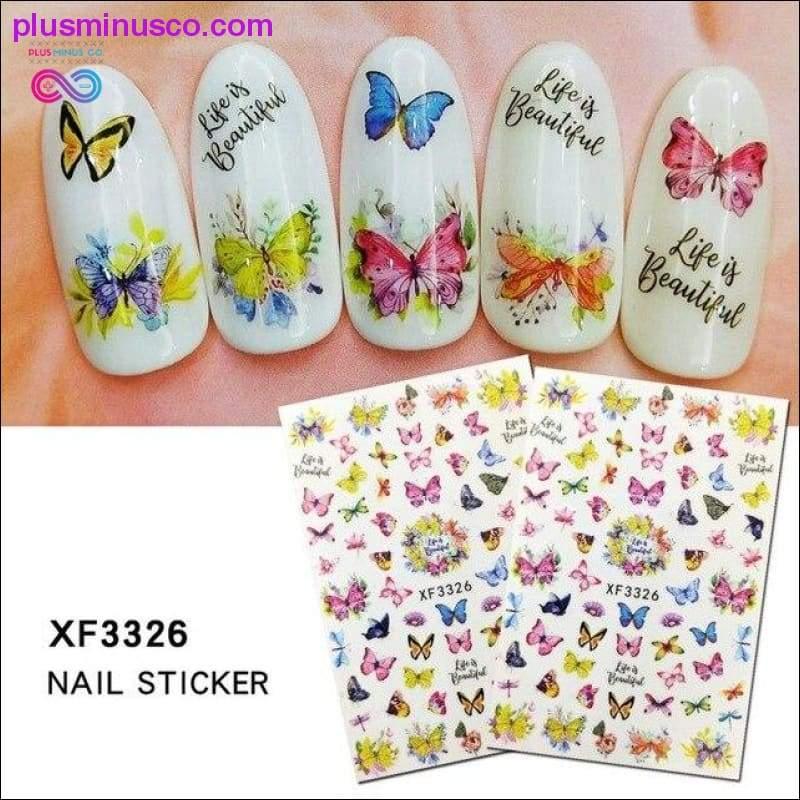 1 Pcs Magagandang Butterfly Fantasy 3D Back Glue Nail Decal - plusminusco.com