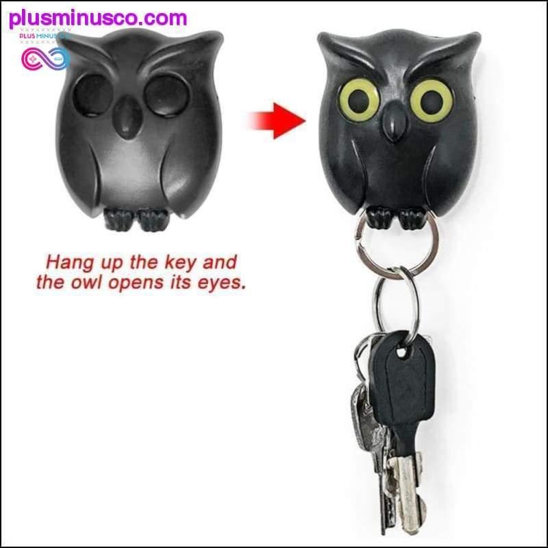 1 БР. Черна нощна сова, магнитен стенен ключодържател, магнити Keep - plusminusco.com