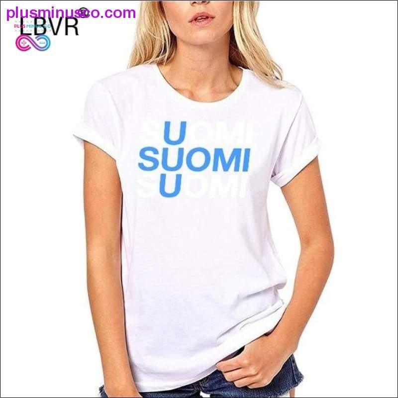 Мужчынская футболка з 100% бавоўны з круглым выразам і прынтам на заказ - FINLAND Women - plusminusco.com