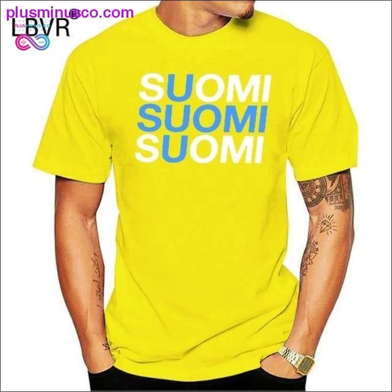 T-shirt da uomo con stampa personalizzata con scollo a O in cotone 100% FINLANDIA Donna - plusminusco.com