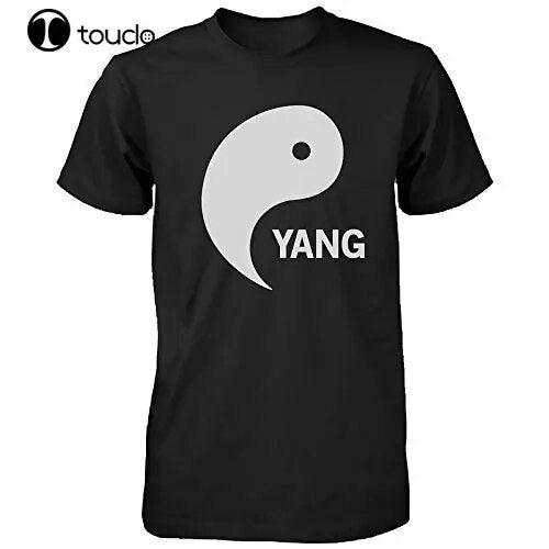 100% kokvilnas Yin Yang melnbalti krekli Atbilstoši T-krekli Jauki Āzijas T-krekli Vasaras stila T-krekls - plusminusco.com