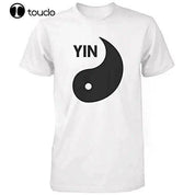 100% бавовна Інь-Янь Чорно-білі сорочки, однакові футболки Милі азіатські парні футболки Футболка в літньому стилі - plusminusco.com