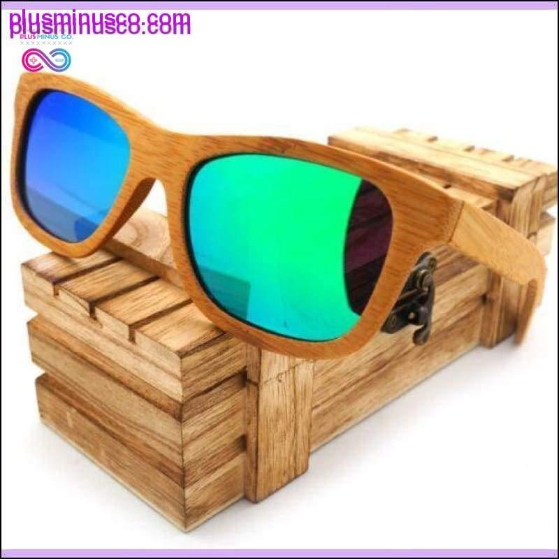 100% naturlig håndlagde bambus tre solbriller polarisert - plusminusco.com