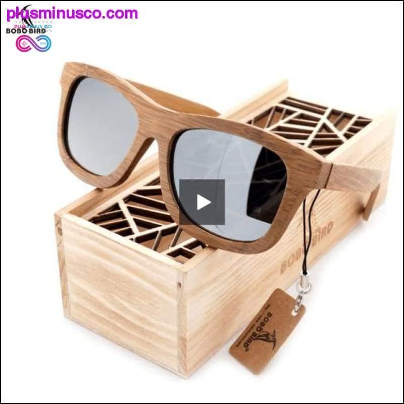 100% Natural Handmade Bamboo Wooden Sunglasses Polarized - plusminusco.com