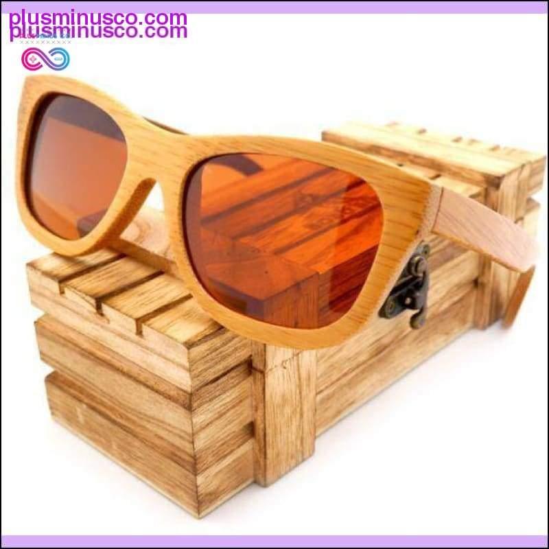 100% प्राकृतिक हस्तनिर्मित बांस की लकड़ी का ध्रुवीकृत धूप का चश्मा - प्लसमिनस्को.कॉम