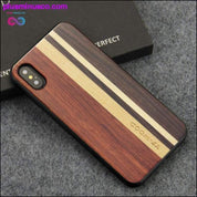 حافظة حماية فاخرة مصنوعة من الخشب الحقيقي بنسبة 100% لهاتف iPhone X - plusminusco.com