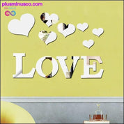 11 قطعة من ملصقات الحائط على شكل مرآة ثلاثية الأبعاد من الأكريليك على شكل قلب الحب - plusminusco.com