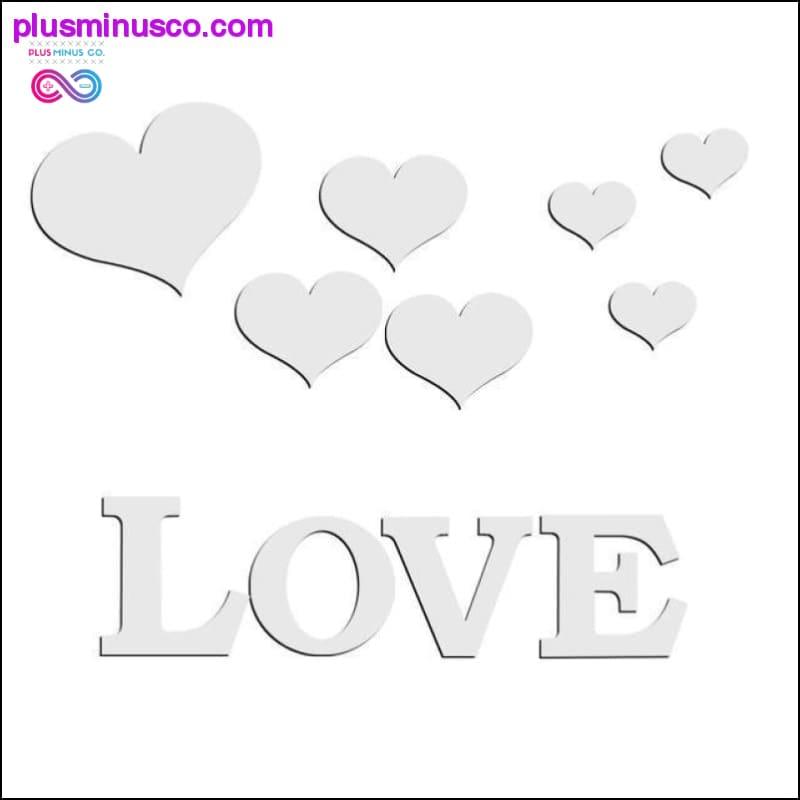 11 stk Love Heart akryl 3D speil veggklistremerke veggmaleri - plusminusco.com