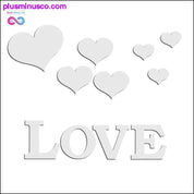 11 шт. акрилових 3D-дзеркальних наклейок для настінних наклейок "Любовне серце" - plusminusco.com